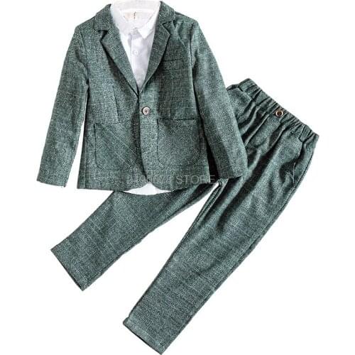 2020 New child blazer Jacket +Pants 2Pcs suit School Boys slim and beautiful Wedding Birthday Party wear sets 2- 10 years