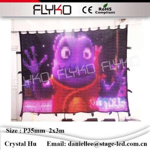 Led video curtain play lovely naughty cartoon and full sexy movies P35mm 2x3m