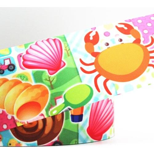 25MM/75MM Cartoon Pictures Printed Grosgrain Ribbons For Hair Bows DIY Handmade Materials for Sewing Accessory Gift Wrap