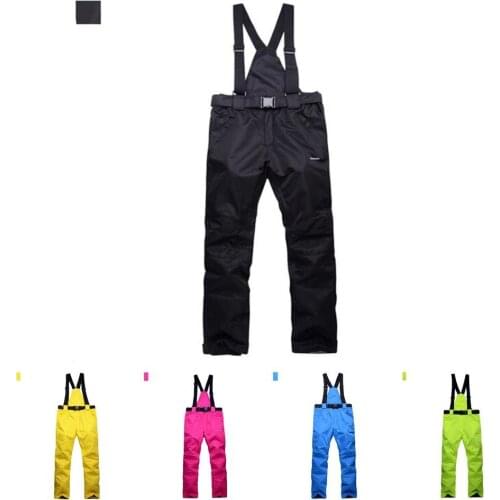 Mounchain Unisex Outdoor Sports Suspenders Trousers Windproof Waterproof Warm Snowboard Pants