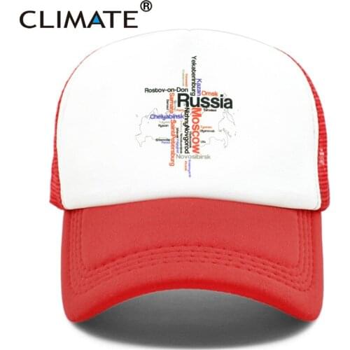 CLIMATE Russia Russian Cap Moscow Trucker Cap Hat Russian Hip Hop Cool Caps Mesh Baseball Cap Hat for Women Girl Youth Men