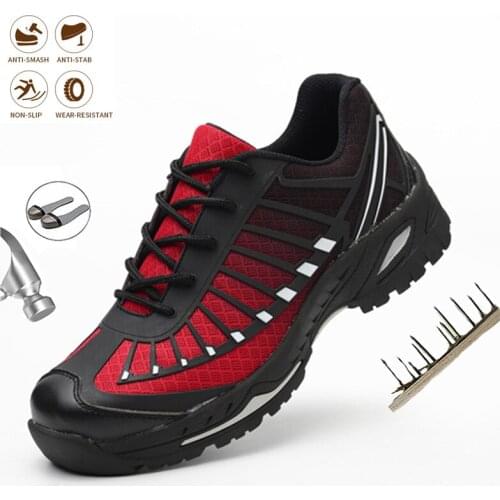 Steel Toe cap Men Work Boots Steel Toe cap Safety Shoes Anti-puncture Anti-smash Non-slip Comfortable Sport Advisable Sneakers