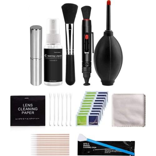 Camera Cleaning Kit Sensor Cleaning Kit with Air Blower APS-C Cleaning Swabs Cleaning Pen Cleaning Cloth for Camera Phone Laptop