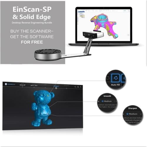 HE3D Desktop white light Einscan-SP 3D Scanner,save as STL file,Fast, versatile, easy and fast, compatible with 3D printing