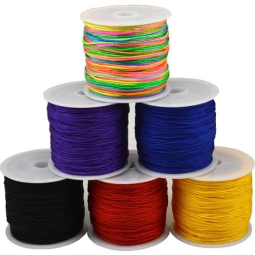 32 Color 0.8mm Nylon Cord Thread Chinese Knot Macrame Cord Bracelet Braided String Beading Craft DIY Jewelry Cord Thread 45meter