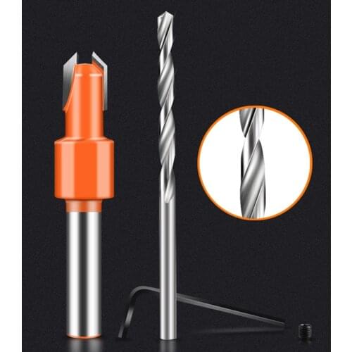 Woodworking Hole Opener Drill Wood DIY Puncher Cone Drilling Round Handle Alloy Center Bits Tools for Bench/Hand Electric Drill