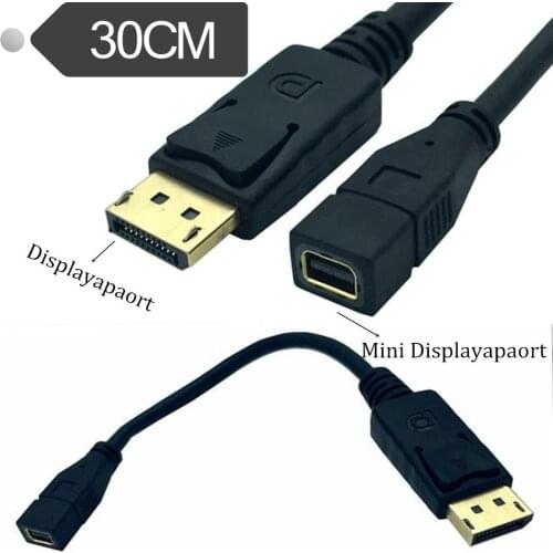Display Port to Mini Display Port Male to Female Adapter 0.3m