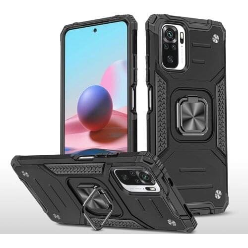 Shockproof Case for Xiaomi Redmi Note 10 Case Cover Armor Bumper Ring Holder Magnet Phone Case Redmi Note10 M2101K7AI M2101K7AG
