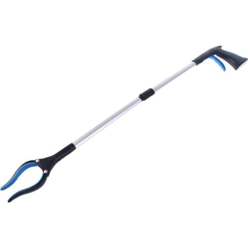 Foldable Long Trash Clamps Grab Pick Up Tool Curved Handle Garbage Clip Portable