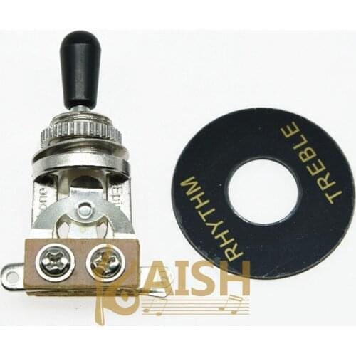 KAISH LP 3-Way Toggle Switch and Plate Chrome w/ Black Tip