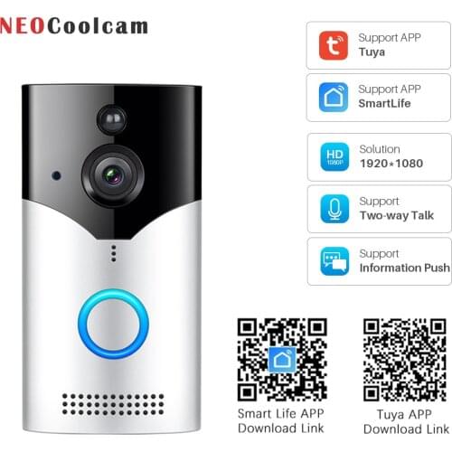 NEOCoolcam Tuya Video Doorbell Wireless WiFi Home Security Door Bell Visual Intercom Recording PIR Motion Detector Smart Life