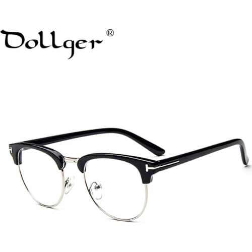 Vintage Metal Clear Lens Glasses Frame Semi Rimless Glasses Clear Optical Spectacle Eyeglasses Women Brand Eyewear Frames s1520