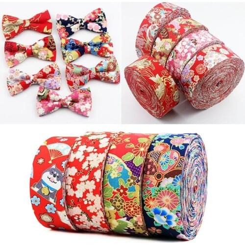 1 m / batch 10 25 50mm high quality ribbon Japanese style cotton cloth DIY clothing accessories hair bow accessories collar
