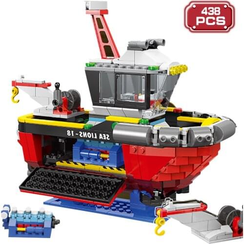 High-Tech Construction Kit Building Blocks Port Tugboat Assembling Bricks DIY Static Model Toys For Children Birthday Gifts