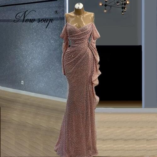 Robe De Soiree Sparkly Long Evening Dresses For Dubai Weddings 2021 Arabic Middle East Women Party Gowns Customized Prom Dresses