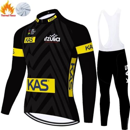 Kas Retro Winter Thermal Fleece Completo Tricota Equipo Ropa Bicicleta Maillot Hombre Jersey Ciclismo Equipamento De Ciclismo