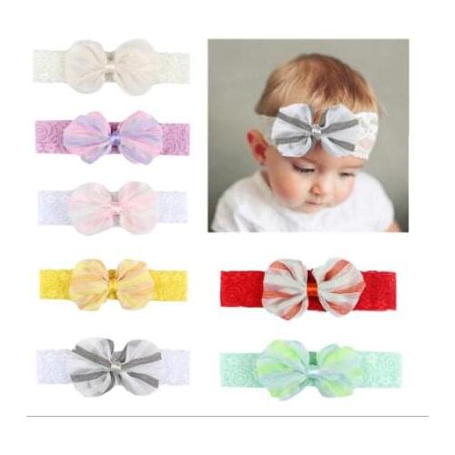 1pcs fashion kids hair band bowknot Chiffon headbands girls boys lace head band children accessories