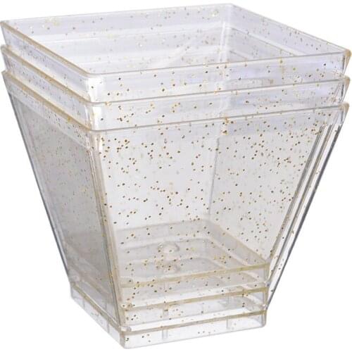 10pcs/lot Plastic Dessert Cup Salad Cup Disposable Plastic Fork Spoon Tasting Cup Wedding Party Supplies