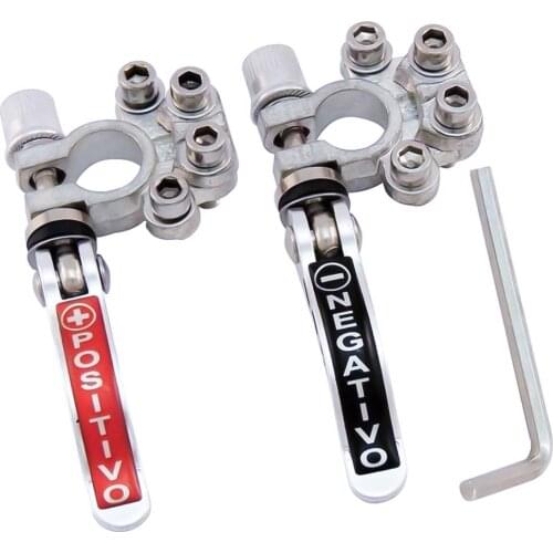 2Pairs Toolless Quick Disconnect Battery Main Cable Post Terminal Shut-Off Connectors for Car Truck