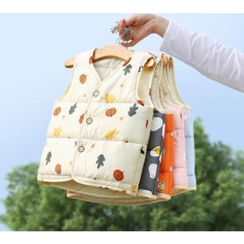 2021 Children Warm Down Vest Autumn Boys Girls Thicken Waistcoat Outerwear Jacket Vests Toddler Kids Clothes for 3-7 Years