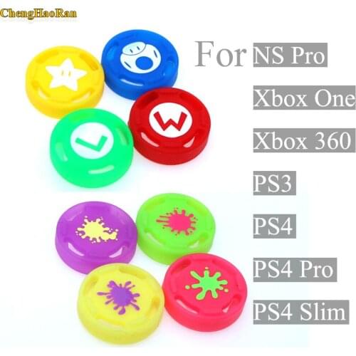 4pcs/ lot For Nintend Switch Joy-con Controller Splatoon 2 3D analog Joystick Cap Silicone Cover Case for NS Pro Controller