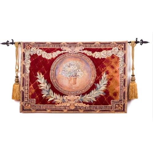 Belgium wall hanging tapestry living room European home fabric background wall olive branch decorativ flower retro painting work