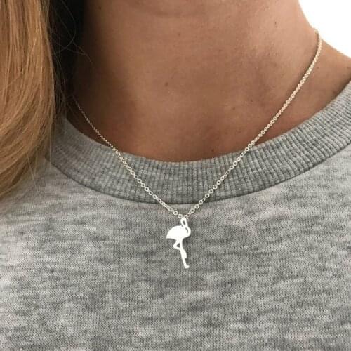 Noble Flamingo Pendant Necklace Stainless Steel Elegant Bird Choker Necklaces For Women Girl Gifts Party Jewelry Collares