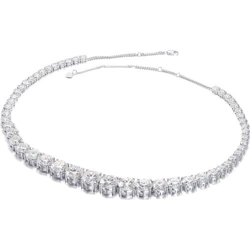 AEAW 18inch Moissanite Necklace 56ctw DF color S925 For Women