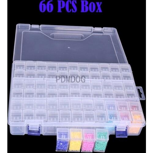 66/60/64 Gird Diamond Painting Box Storage Tool Accessories Bead Container Rhinestone Diamond Embroidery Stone Storage Box