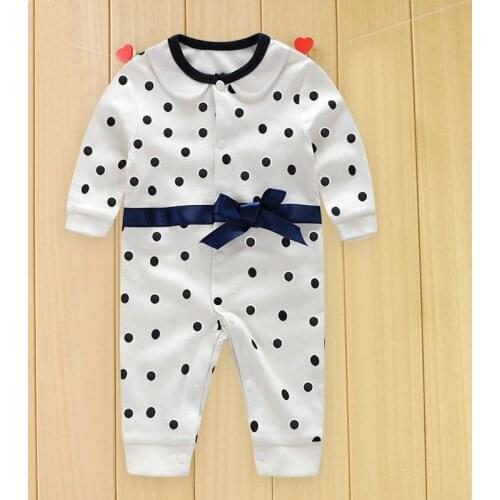 Baby Rompers 100% Cotton Newborn Girls Clothing Set Spring Autumn Polka Dot Infant Jumpsuits Toddler Overalls Baby Girl Clothes