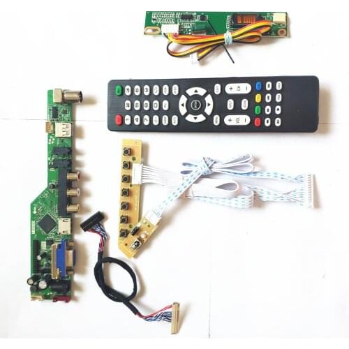 For LP154WX4-TLC5/TLC6 LVDS 1CCFL 30Pin LCD monitor T.V56 card board keyboard+Remote+Inverter HDMI-Compatible VGA USB AV RF