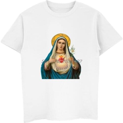 Passion Virgin Mary Easter T Shirt Men Cotton Short Sleeve T-shirt Casual Male Shirt Hip Hop Tees Tops Harajuku Streetwear