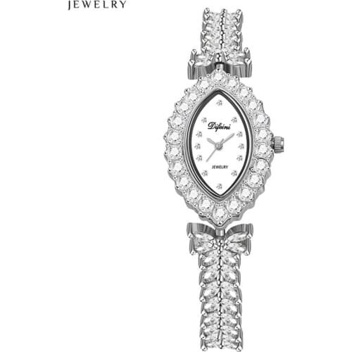 Herhome Qualtiy AAA Zircon Elements Leaf Austrian Crystal Bracelet Watch for Wedding Party Fashion Jewelry Made with Wholesale