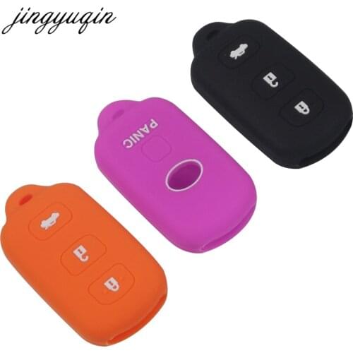 Jingyuqin Keyless Entry Remote Skin Silicone Cover for Toyota Camry Avalon Car Key Fob Case 3+1 Buttons Protective Holder