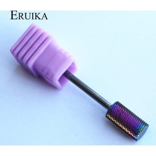 ERUIKA Rainbow Color Barrel Carbide Nail Art Drill Bit Mill Cutter Nail Machine Electric Manicure Drill Nails Accessories Tools