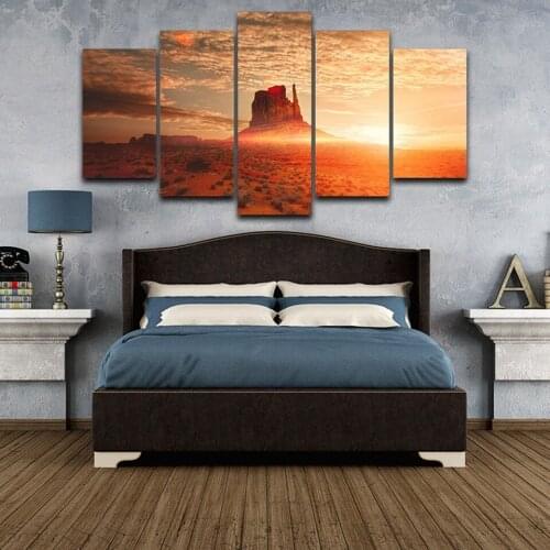 Canvas Painting Wall Art Home Decor Unframed 5 Pieces Desert Sunrise Natural Scenery For Living Room Modern HD Printed