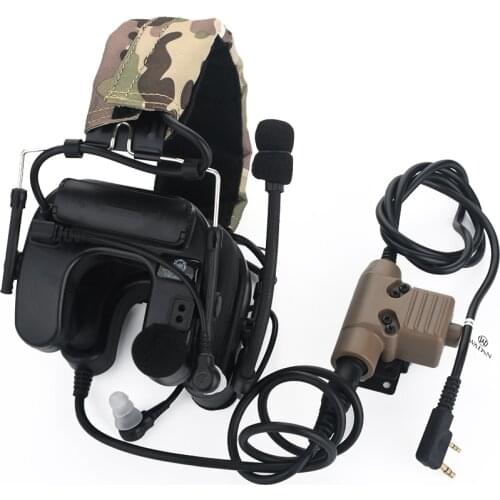 WADSN Airsoft Comtact IV IN-THE-EAR Headset U Shape Hunting Shooting CS Wargame Noise Reduce & Amplify Headphone with Headband