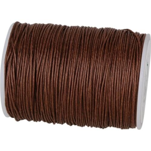 Brown Leather Waxed Hemp Thread Cord 0.7mm Round Craft Hand Stitching 100M