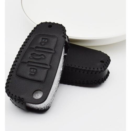 Leather Car Key Ring Cover Auto Key Protection Case For Audi C6 A7 A8 R8 A1 A3 A4 A5 Q7 Car Holder Shell Car-Styling Accessories