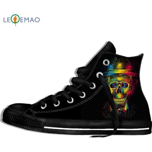 Custom Logo Image Printing Sneakers Shoes Men Brand Skull Comfortable Canvas Breathable Walking Flat Zapatos De Mujer Outdoor