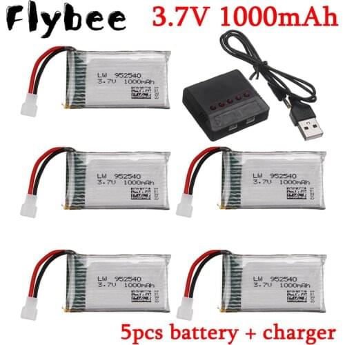 3.7v Lipo Battery for Syma X5 X5C X5SC X5SW TK M68 MJX X705C SG600 RC Drone Spare Part 3.7V 1000mAh 952540 Battery Charger Set