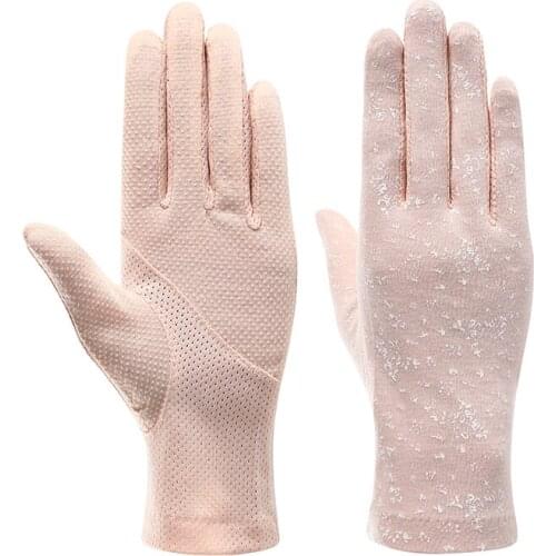Sunscreen Gloves Women Summer Thin Breathable Stretch Riding Driving Non-slip Touch Screen
