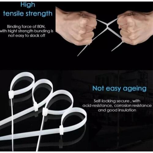 5*350/ 400/ 450/ 500mm black&white , High quality width 4.6mm , Self-locking plastic Nylon cable ties