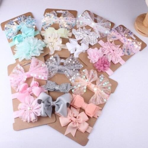 3PCS/lot Nylon Baby Beautiful Headband Bow Hairwear for Newborn Baby Headband Baby Hair Accessories Cute Fashion