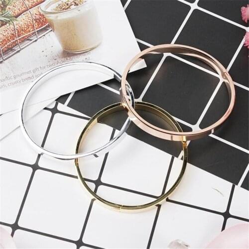 Simple Temperament Straight Button Type Eternal Couple Women And Stainless Lover Bangle Gifts Bracelet Steel Common Men T5S0