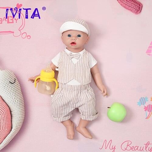 IVITA WB1519 48cm 3700g Realistic Silicone Reborn Baby Dolls Lifelike Boy Bebe Early Education Toy Simulated for Children Gift