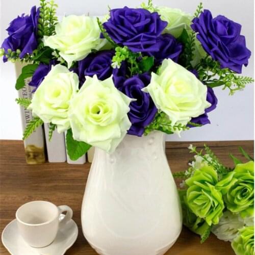 Realistic Artificial Rose Flower Bridal Bouquet for DIY Wedding Bouquets Centerpieces