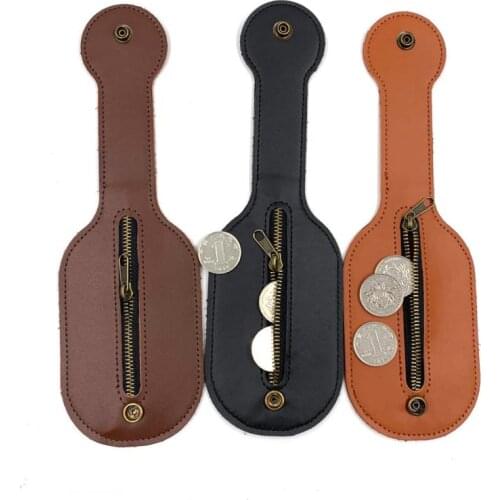 Retro creative PU Leather Racket Sap Big Capacity Coin Purse Defense Multi function Jacksap EDC Coin Bag