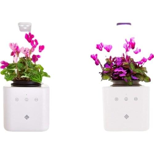 Smart home garden planter, Self watering smart mini plant pot, LED growing system and Remote system all control by mobile APP