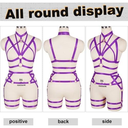 Sexy Lingerie Set Exotic Costumes Harness Fashion Goth Clothes Women Suspender Punk Pentagram Accessories Garters Waist Size